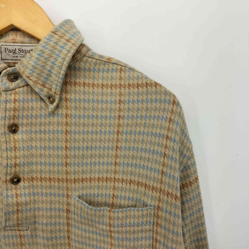ポールスチュアート Paul Stuart 千鳥柄 ボタンダウン コットン プルオーバーシャツ メンズ import:L